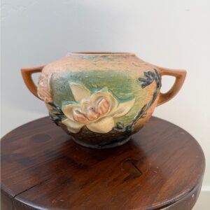 Antique Roseville pottery floral vase excellent condition